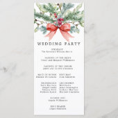 Rustieke Winter Botanische Rode Boog DIY Wedding Programmakaart (Achterkant)