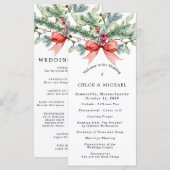 Rustieke Winter Botanische Rode Boog DIY Wedding Programmakaart (Voorkant / Achterkant)