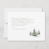 Rustieke Winter Bruiloft Bedankt Bos Groen ID1049 (Achterkant)