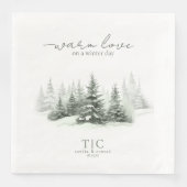 Rustieke Winter Bruiloft Bos Groene ID1049 Servet (Voorkant)