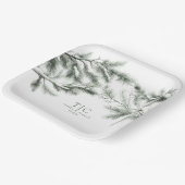 Rustieke Winter Bruiloft Boughs Bos Groen ID1049 Papieren Bordje (Gebogen)