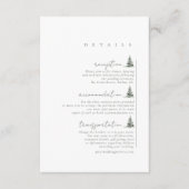 Rustieke Winter Bruiloft Details Bos Groen ID1049 Informatiekaartje (Voorkant)