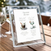 Rustieke Winter Bruiloft Handtekening Drinken ID10 Poster