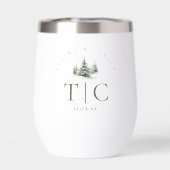 Rustieke Winter Bruiloft Initialen Bos Groen ID104 (Achterkant)