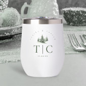 Rustieke Winter Bruiloft Initialen Bos Groen ID104