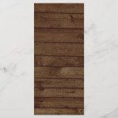 Rustieke Winter Bruiloft Schuur Hout Sneeuwvlokken Menu (Achterkant)