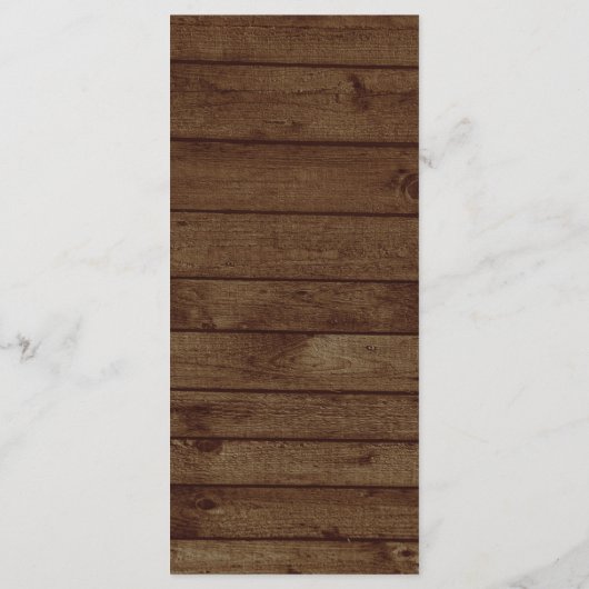 Rustieke Winter Bruiloft Schuur Hout Sneeuwvlokken Menu (Achterkant)