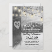 Rustieke winter bruiloft uitnodiging (Voorkant)