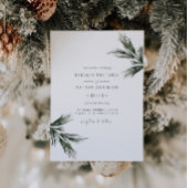 Rustieke winter bruiloft uitnodiging groen dennen