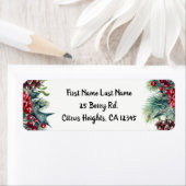 Rustieke winter bruiloft vakantie kerst bessen etiket (Insitu)