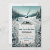 Rustieke Winter Cabin Huwelijksuitnodiging Kaart (Voorkant)
