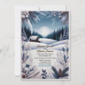 Rustieke Winter Cabin Huwelijksuitnodiging Kaart (Voorkant)