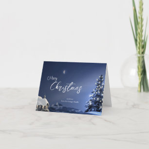 Rustieke Winter Cabin & Pine Tree Kerstmis Feestdagen Kaart