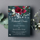 Rustieke winter chique bloemenbruiloft repetitie d kaart