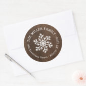 Rustieke Winter Circle retour adres label (Envelop)