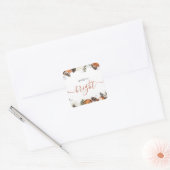 Rustieke Winter Citrus & Pine Vakantie Party Vierkante Sticker (Envelop)
