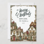 Rustieke Winter Cottage Kerstmis Feestdagenkaart (Voorkant)