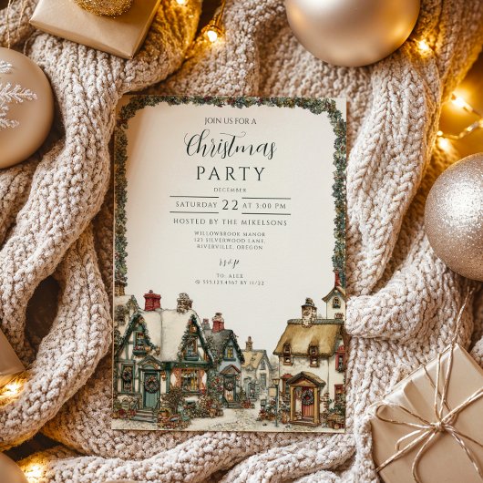 Rustieke Winter Cottage Kerstmis Kaart