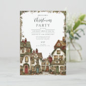 Rustieke Winter Cottage Kerstmis Kaart (Staand voorkant)