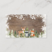 Rustieke Winter Dieren Woodland Luier Raffle Informatiekaartje (Achterkant)