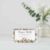Rustieke Winter Dieren Woodland Luier Raffle Informatiekaartje (Staand voorkant)