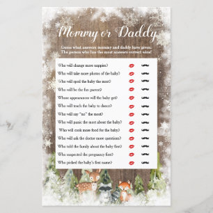 Rustieke Winter Dieren Woodland Mama of Daddy Game