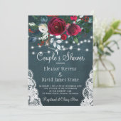 Rustieke winter elegante bloemenkoppels douche kaart (Staand voorkant)