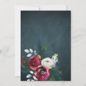 Rustieke winter elegante rode pioenen verjaardagsf kaart (Achterkant)