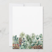 Rustieke winter en dennenboom bos bruiloft kaart (Achterkant)