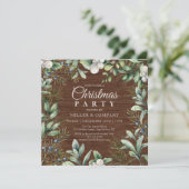 Rustieke Winter Floral Corporate Kerstfeest Kaart (Staand voorkant)