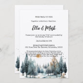 Rustieke Winter Forest Mountain Outdoor Wedding Kaart (Voorkant / Achterkant)