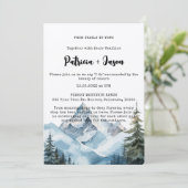 Rustieke Winter Forest Mountain Outdoor Wedding Kaart (Staand voorkant)