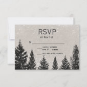 Rustieke Winter Forest RSVP-kaart RSVP Kaartje (Voorkant)
