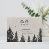 Rustieke Winter Forest RSVP-kaart RSVP Kaartje (Staand voorkant)