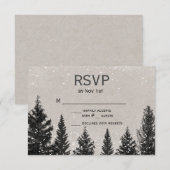 Rustieke Winter Forest RSVP-kaart RSVP Kaartje (Voorkant / Achterkant)