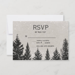 Rustieke Winter Forest RSVP-kaart RSVP Kaartje
