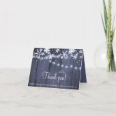 Rustieke winter foto schuur hout bruiloft dank u bedankkaart (Voorkant)