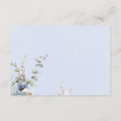 Rustieke Winter Frosty Blauw & Wit Bloemen Details Informatiekaartje (Achterkant)