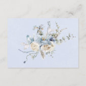 Rustieke Winter Frosty Blue & White Floral Recepti Informatiekaartje (Achterkant)