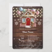 Rustieke Winter Gemberkoekhuis Baby Shower Kaart (Voorkant)