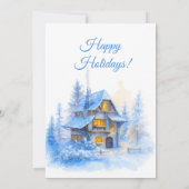 Rustieke Winter Gezellig Feest Corporate Holiday Kaart (Achterkant)