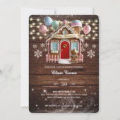 Rustieke Winter Gingerbread House Baby Shower Kaart (Voorkant)