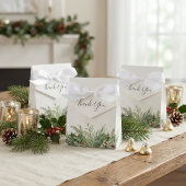 Rustieke winter groen bessen dennenappel bruiloft bedankdoosjes