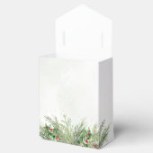 Rustieke winter groen bessen dennenappel bruiloft bedankdoosjes (Geopend)