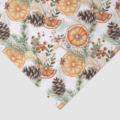 Rustieke winter groen citrus botanische kerst tissuepapier (Detail)