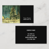 Rustieke winter groenblijvende oude barnwood huisj visitekaartje (Voorkant / Achterkant)