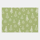 Rustieke Winter Groene Kerstboom en Sneeuw Inpakpapier Vel (Voorkant 2)