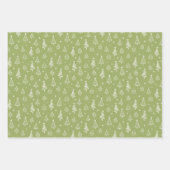 Rustieke Winter Groene Kerstboom en Sneeuw Inpakpapier Vel (Voorkant)