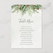 Rustieke Winter Groene Zitplaatskaart Tafelplan (Voorkant)