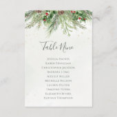 Rustieke Winter Groene Zitplaatskaart Tafelplan (Achterkant)